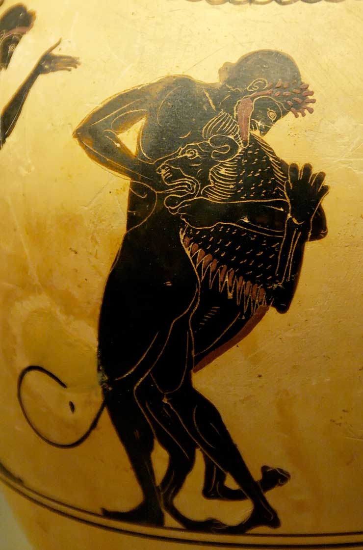 Hercules fightning the Lion
