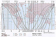 Graphic: Astro*Carto*Graphy map--astrological relocation system interpreted by Master Astro*Carto*Grapher Nicki Michaels